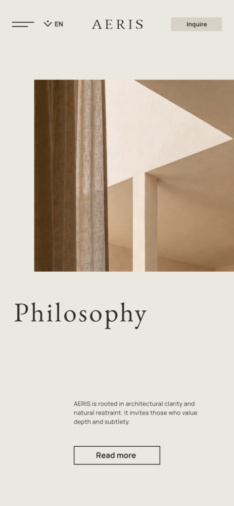 Darina Wuttig AERIS Magazin Website Philosophy Mobile